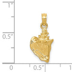 Φόρτωση εικόνας στο εργαλείο προβολής Συλλογής, 14k Yellow Gold Conch Shell 3D Pendant Charm - [cklinternational]
