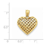 Φόρτωση εικόνας στο εργαλείο προβολής Συλλογής, 14k Yellow Gold Puffy Heart Cage Hollow Pendant Charm - [cklinternational]

