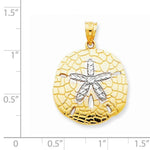 Carregar imagem no visualizador da galeria, 14k Yellow Gold and Rhodium Sand Dollar Pendant Charm
