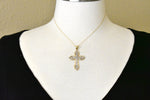 Afbeelding in Gallery-weergave laden, 14k Gold Two Tone Large Fancy Latin Cross Pendant Charm
