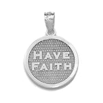 Load image into Gallery viewer, 14k White Gold Have Faith Footprints Reversible Pendant Charm
