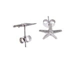 Afbeelding in Gallery-weergave laden, 14k White Gold Starfish Stud Post Push Back Earrings

