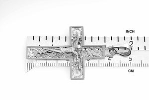 14k White Gold Cross Crucifix Large Pendant Charm - [cklinternational]