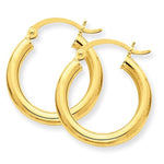 Indlæs billede til gallerivisning 14K Yellow Gold 19mm x 3mm Classic Round Hoop Earrings
