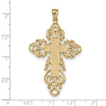 Load image into Gallery viewer, 14k Yellow Gold Large Filigree Ornate Cross Pendant Charm
