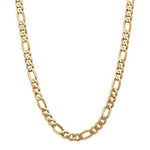 Cargar imagen en el visor de la galería, 14K Yellow Gold 8.75mm Flat Figaro Bracelet Anklet Choker Pendant Necklace Chain
