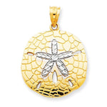 Charger l&#39;image dans la galerie, 14k Yellow Gold and Rhodium Sand Dollar Pendant Charm
