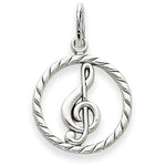 Load image into Gallery viewer, 14k White Gold Music Treble Clef Symbol Pendant Charm
