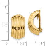Cargar imagen en el visor de la galería, 14K Yellow Gold Non Pierced Fancy Omega Back Clip On J Hoop Earrings
