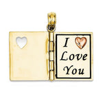 Load image into Gallery viewer, 14k Gold Two Tone Mom I Love You Pendant Charm
