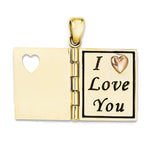 Charger l&#39;image dans la galerie, 14k Gold Two Tone Sweetheart I Love You Pendant Charm
