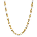 將圖片載入圖庫檢視器 14K Yellow Gold 6.25mm Flat Figaro Bracelet Anklet Choker Necklace Pendant Chain
