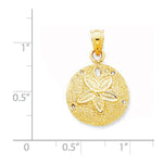 Afbeelding in Gallery-weergave laden, 14k Yellow Gold Sand Dollar Pendant Charm
