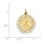 Φόρτωση εικόνας στο εργαλείο προβολής Συλλογής, 14k Yellow Gold Sacred Heart of Jesus Pendant Charm
