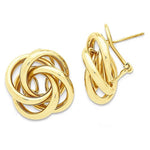 Load image into Gallery viewer, 14k Yellow Gold 21mm Love Knot Tube Hollow Omega Earrings

