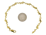 Indlæs billede til gallerivisning 14k Yellow Gold Dolphin Bracelet 7 inch
