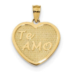 Kép betöltése a galériamegjelenítőbe: 14k Yellow Gold Te Amo Heart Pendant Charm
