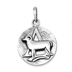 Kép betöltése a galériamegjelenítőbe: Sterling Silver Zodiac Horoscope Aries Antique Finish Pendant Charm
