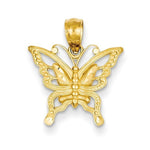 Cargar imagen en el visor de la galería, 14k Yellow Gold Butterfly Small Pendant Charm
