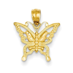 14k Yellow Gold Butterfly Small Pendant Charm