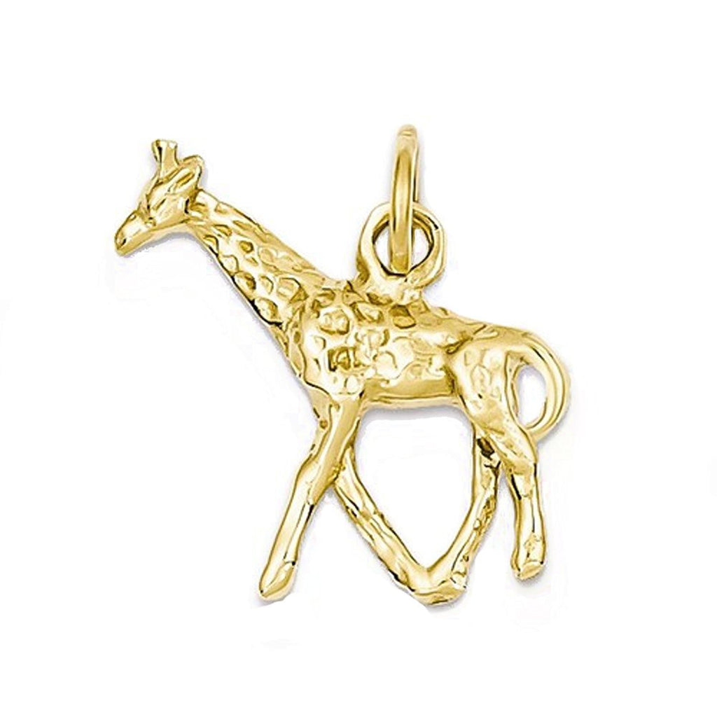 14k yellow gold giraffe small 3d pendant charm