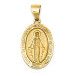 画像をギャラリービューアに読み込む, 14k Yellow Gold Blessed Virgin Mary Miraculous Medal Pendant Charm
