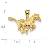 Afbeelding in Gallery-weergave laden, 14k Yellow Gold Running Zebra Open Back Pendant Charm
