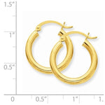 Indlæs billede til gallerivisning 14K Yellow Gold 19mm x 3mm Classic Round Hoop Earrings
