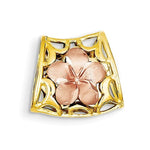 Load image into Gallery viewer, 14k Tri Color Gold Plumeria Chain Slide Reversible Pendant Charm
