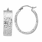 Load image into Gallery viewer, 14K White Gold Modern Contemporary Oval Hoop Earrings
