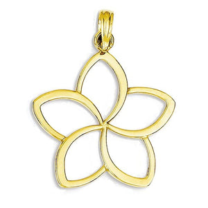 14k Yellow Gold Flower Cut Out Pendant Charm