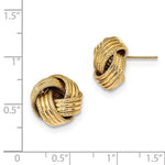 Load image into Gallery viewer, 14k Yellow Gold 14mm Classic Love Knot Stud Post Earrings
