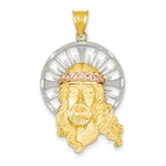 Φόρτωση εικόνας στο εργαλείο προβολής Συλλογής, 14k Gold Tri Color Jesus Christ Open Back Pendant Charm
