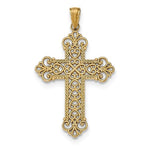 Load image into Gallery viewer, 14k Yellow Gold Cross Filigree Pendant Charm
