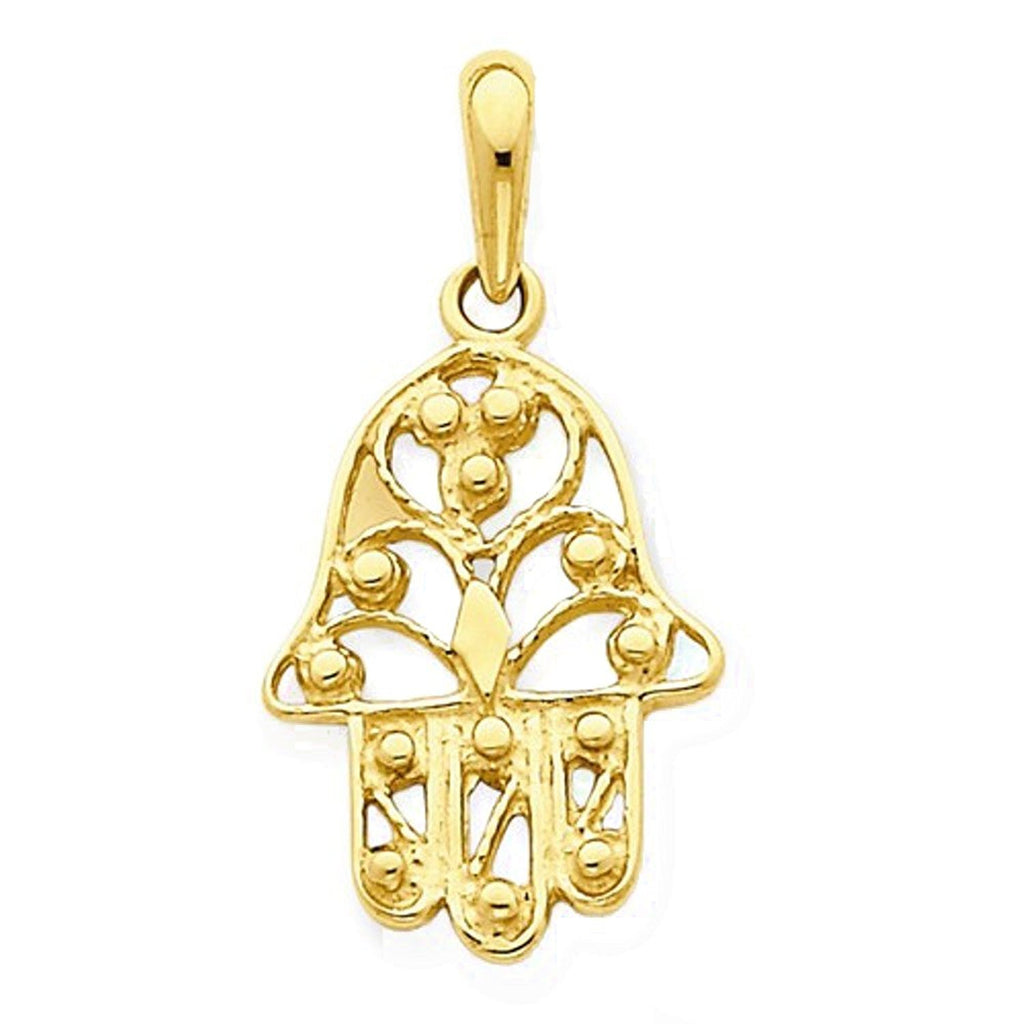 14k yellow gold hamsa hand of god chamseh pendant charm