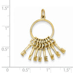 Load image into Gallery viewer, 14k Yellow Gold I Love You Key Ring Pendant Charm - [cklinternational]

