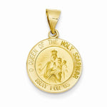 Charger l&#39;image dans la galerie, 14k Yellow Gold Queen of Holy Scapular Hollow Pendant Charm
