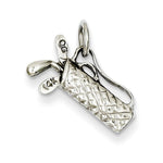 Afbeelding in Gallery-weergave laden, 14k White Gold Golf Clubs Bag Golfing 3D Pendant Charm
