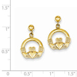 Load image into Gallery viewer, 14k Yellow Gold Celtic Claddagh Post Push Back Earrings
