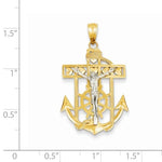 Carregar imagem no visualizador da galeria, 14k Gold Two Tone Mariners Cross Crucifix Pendant Charm

