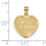 Kép betöltése a galériamegjelenítőbe: 14k Yellow Gold Te Amo Heart Pendant Charm
