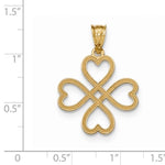 Load image into Gallery viewer, 14k Yellow Gold Good Luck Four Leaf Clover Pendant Charm
