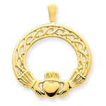 Load image into Gallery viewer, 14k Yellow Gold Claddagh Pendant Charm
