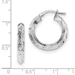 Load image into Gallery viewer, 14K White Gold 21mmx21mmx3.25mm Modern Contemporary Round Hoop Earrings
