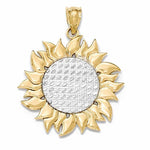 Kép betöltése a galériamegjelenítőbe: 14k Yellow Gold and Rhodium Sunflower Pendant Charm
