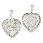 Load image into Gallery viewer, 14k White Gold I Love You Heart Reversible Pendant Charm

