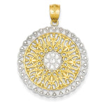 Load image into Gallery viewer, 14k Yellow Gold and Rhodium Filigree Round Pendant Charm
