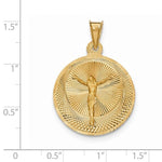 Afbeelding in Gallery-weergave laden, 14k Yellow Gold Corpus Crucified Christ Round Pendant Charm
