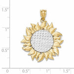 Afbeelding in Gallery-weergave laden, 14k Yellow Gold and Rhodium Sunflower Pendant Charm
