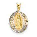 Lataa kuva Galleria-katseluun, 14k Gold Two Tone Our Lady of Guadalupe Pendant Charm
